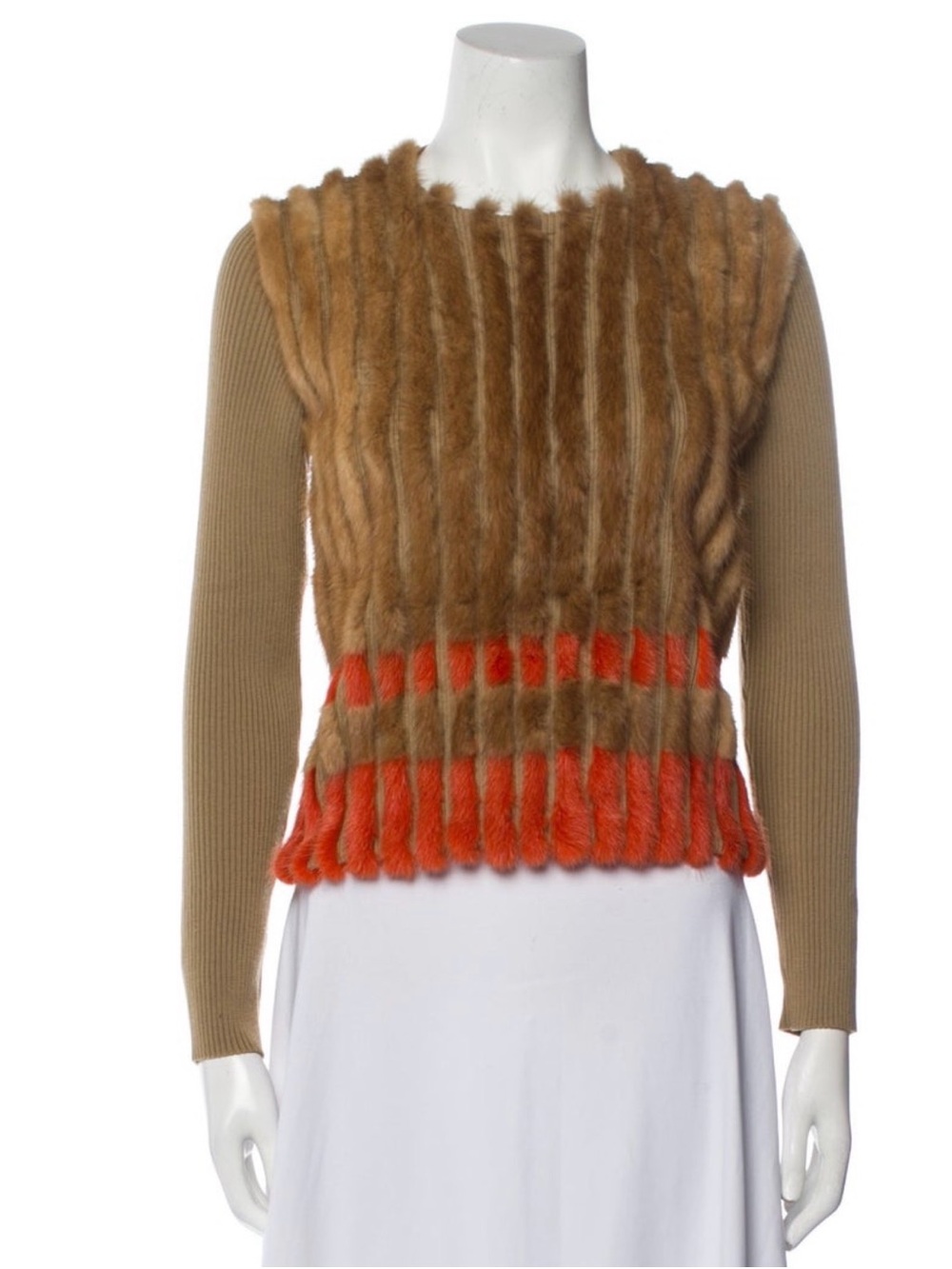 Vintage 90s Prada Mink Trim Sweater